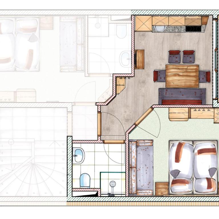 Bergparadies - inklusive Eintritt in die Alpentherme - Standard Apartment mit 1 Schlafzimmer, Balkon oder Terrasse und Zugang zum Spa - 1