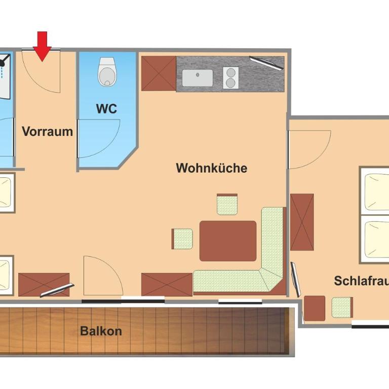 Pension Spreitzhof & Appartement Royer - Apartment mit 1 Schlafzimmer und Balkon - 17