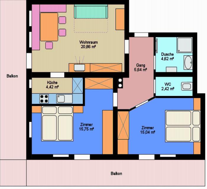 Honsnhof - Apartment 2 mit 2 Schlafzimmern - 8