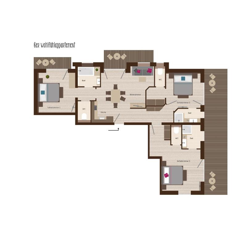 stoanmandl Wohlfühlappartements - Apartment mit 1 Schlafzimmer und Balkon - 5