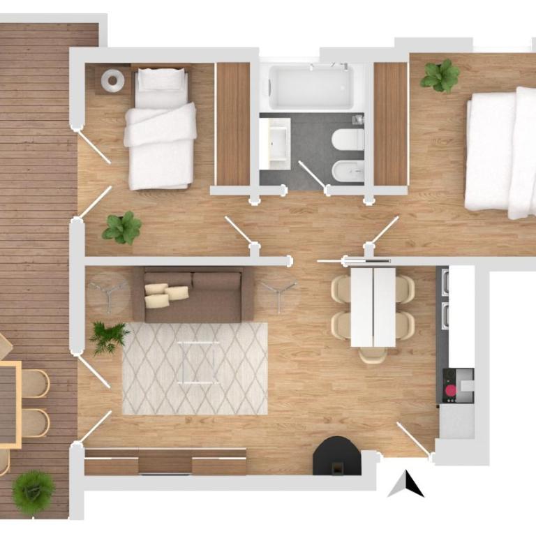 Apartment Torri di Seefeld - Superior Apartment mit 2 Schlafzimmern - 8