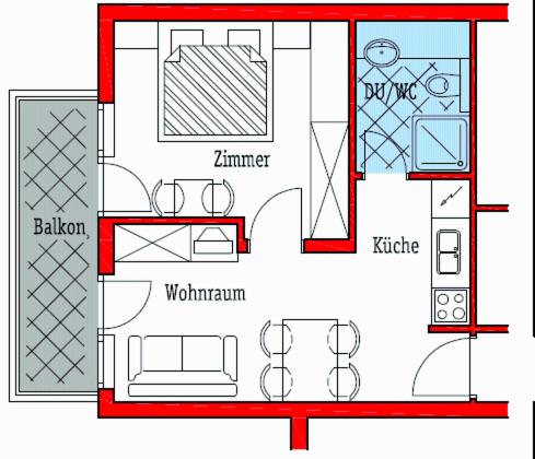 Apart Vita Nova - Standard Apartment mit 1 Schlafzimmer - 6