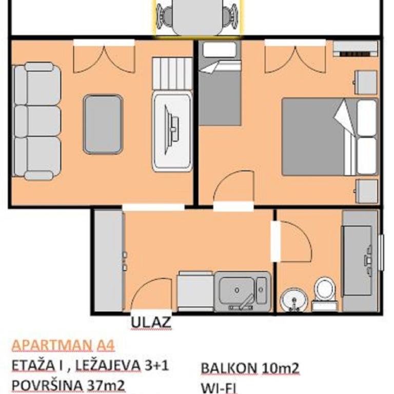 Apartments Djulija - Apartman sa 1 Spavaćom Sobom - 1