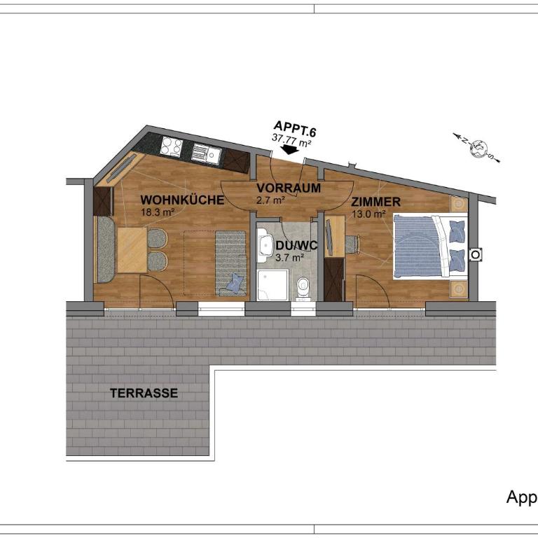 Apart Auszeit - Apartment mit 1 Schlafzimmer und Balkon - 15