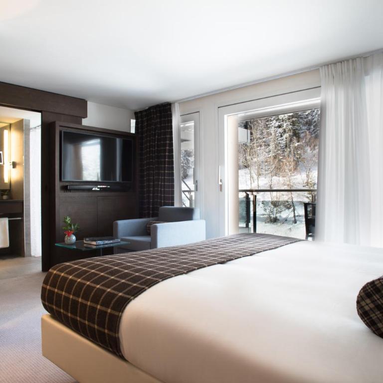 Crans Ambassador - Chambre Double Deluxe avec Vue sur Forêt - 2