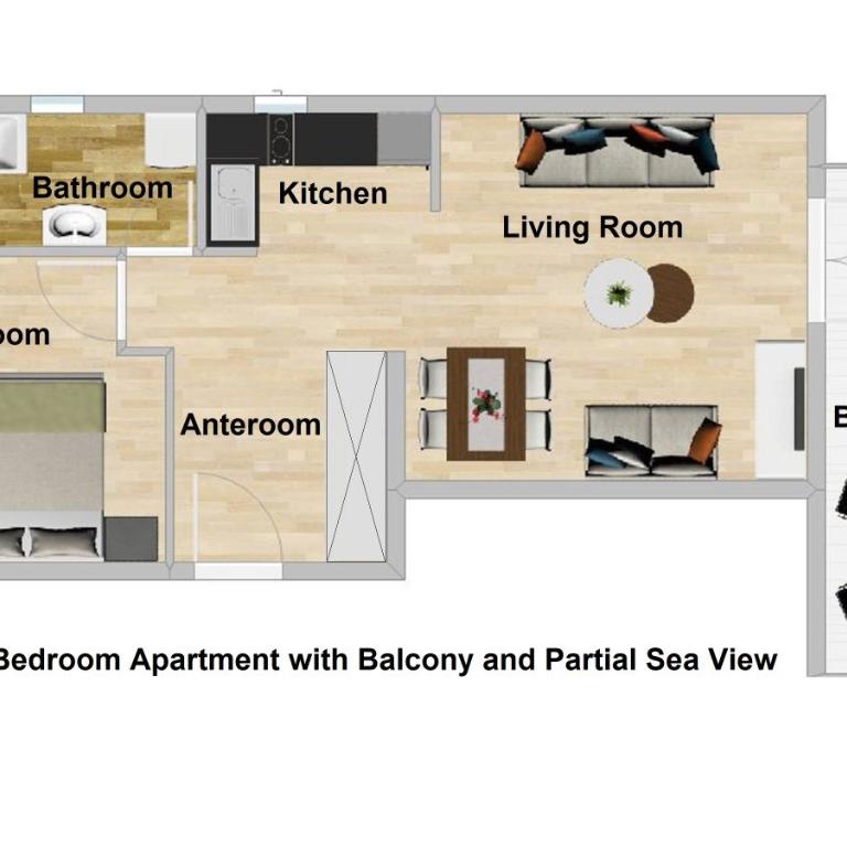 Apartments Miramar - One-Bedroom Apartment with Balcony and Partial Sea View - 3