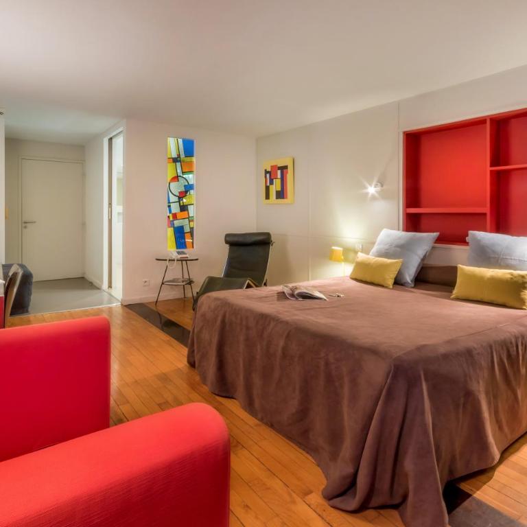 Hotel le Corbusier - Chambre Double de Luxe avec Balcon - Vue sur Parc - 6