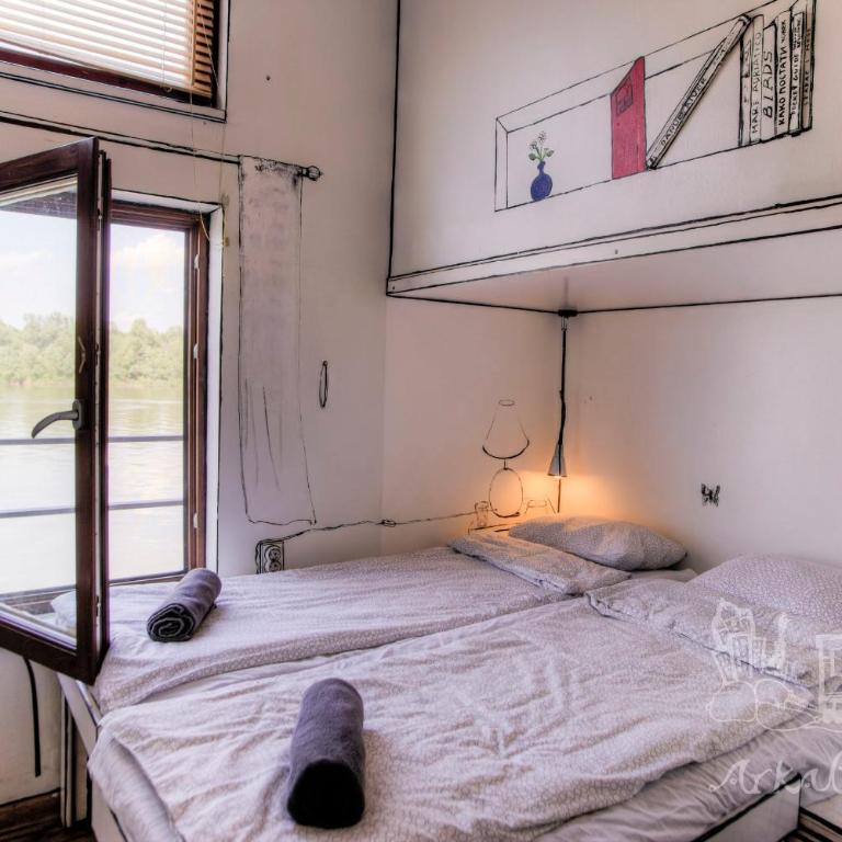 ArkaBarka Floating Hostel - Dvokrevetna soba sa bračnim krevetom ili dva zasebna kreveta - Dunavski Duh - 9