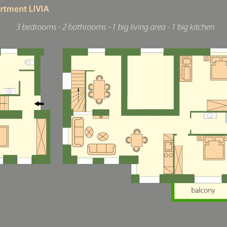 Villa Benedikt - Apartment mit 3 Schlafzimmern und Balkon - 16