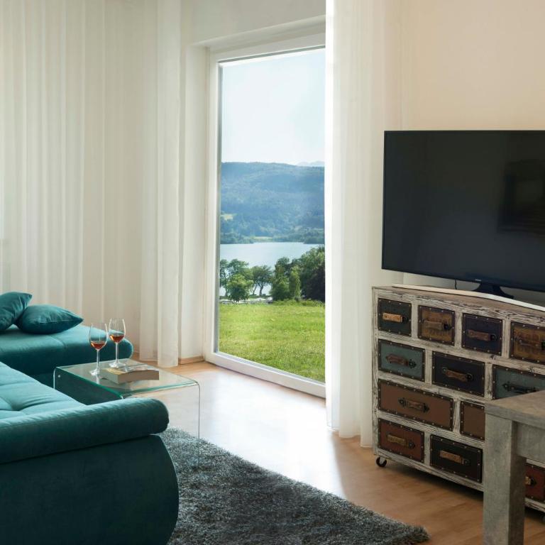 Große Ferienwohnung mit Seeblick nahe Wörthersee Ideal für Familien & Gruppen - Superior Apartment mit 2 Schlafzimmern mit Terrasse und Seeblick - 7