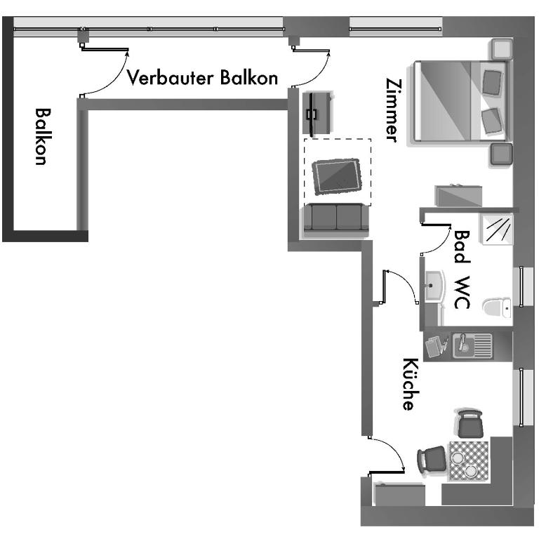 Appartement Kristall - Appartement 1 Chambre - 4