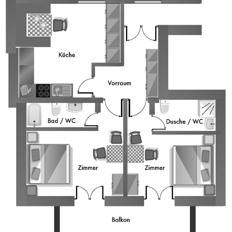 Appartement Kristall - Appartement 2 Chambres - 1