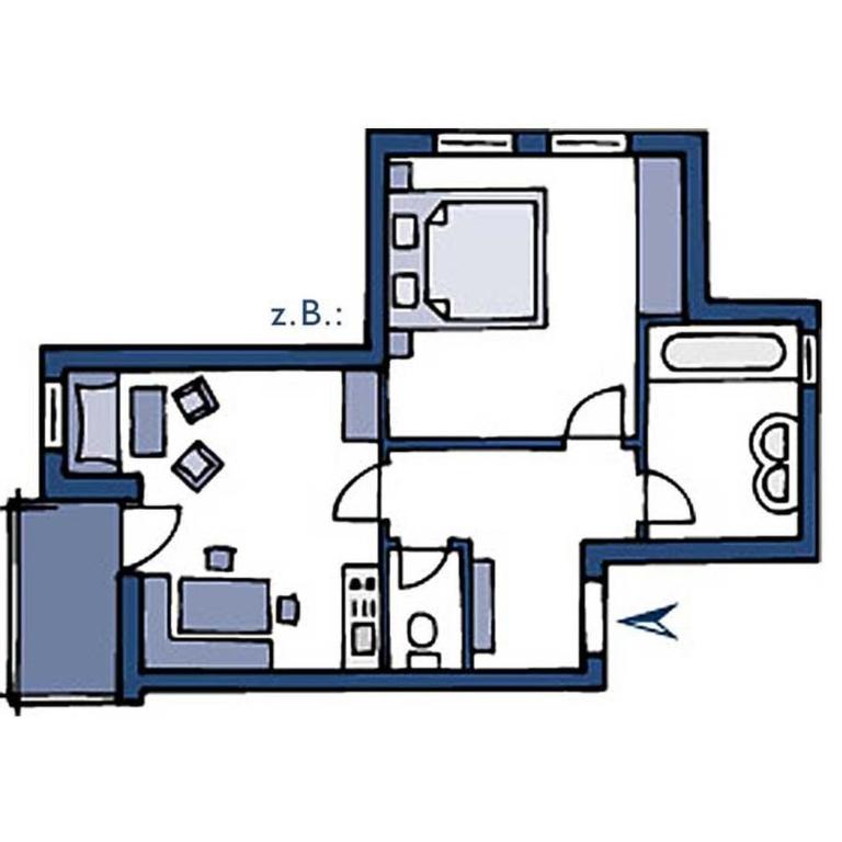 Aparthotel Bernhof - Apartment mit 1 Schlafzimmer - 1