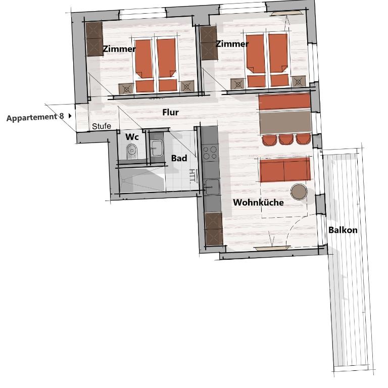 Alpine Apartments by Schnöll - Apartment mit 2 Schlafzimmern mit Balkon oder Terrasse - 22