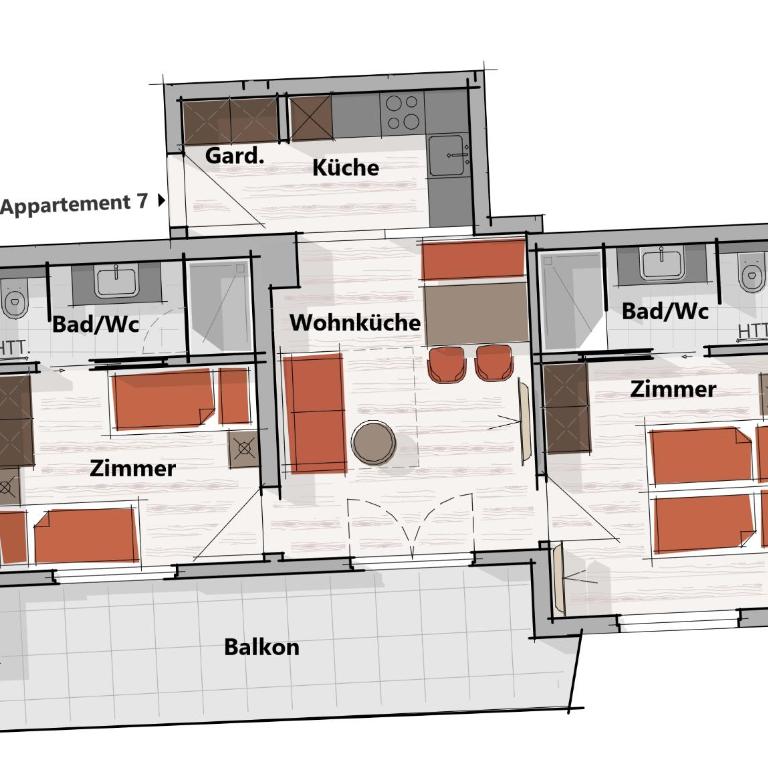 Alpine Apartments by Schnöll - Apartment mit 2 Schlafzimmern mit Balkon oder Terrasse - 16