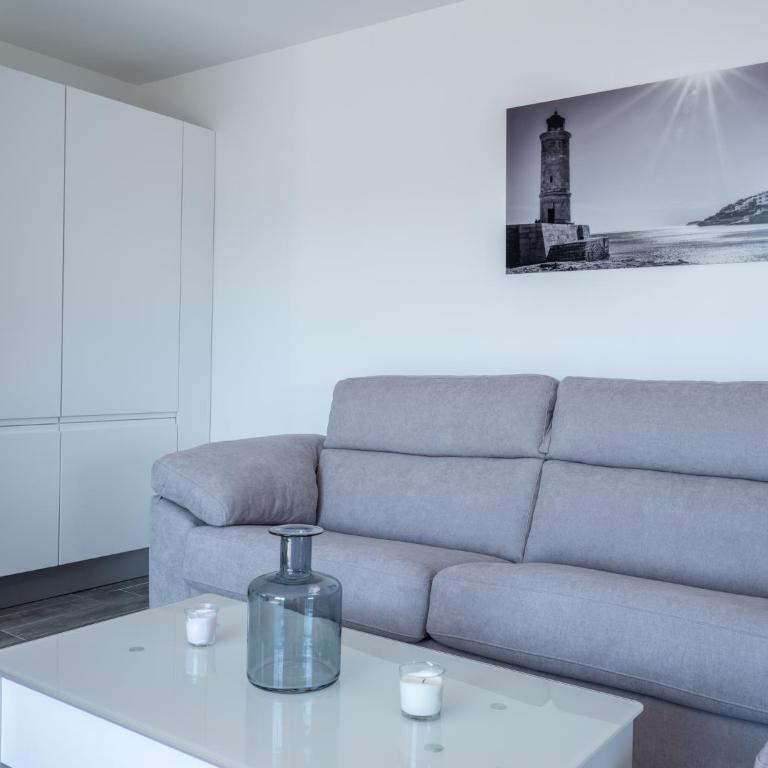 Le Vallat vue mer cassis terrasse privative spa jacuzzi barbecue calanques - Apartment mit 2 Schlafzimmern - 7