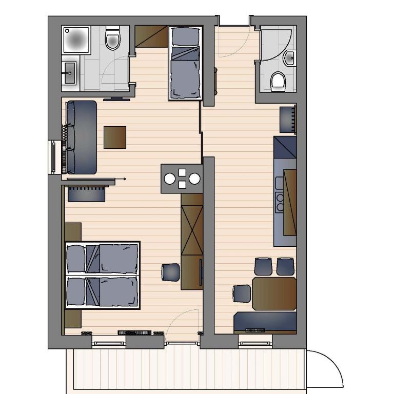 Das Grünholz Aparthotel - Apartment mit 1 Schlafzimmer und Balkon - 15