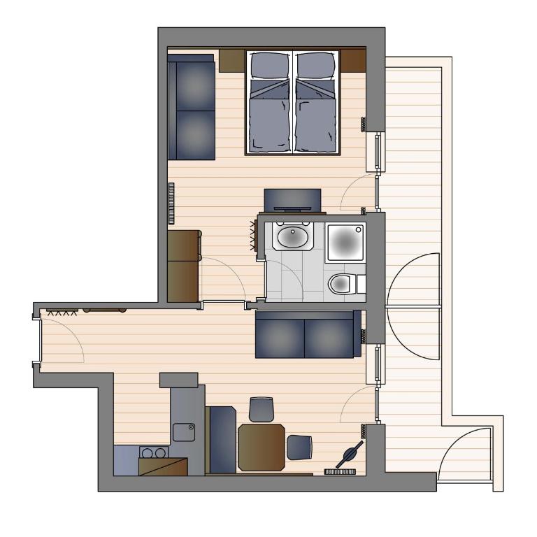 Das Grünholz Aparthotel - Apartment mit Balkon - 7