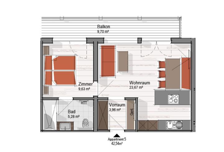 Aparthotel Garni Schranz - Appartement 1 Chambre - 13