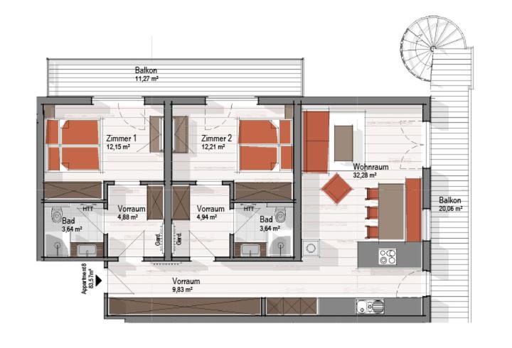 Aparthotel Garni Schranz - Appartement 2 Chambres - 13