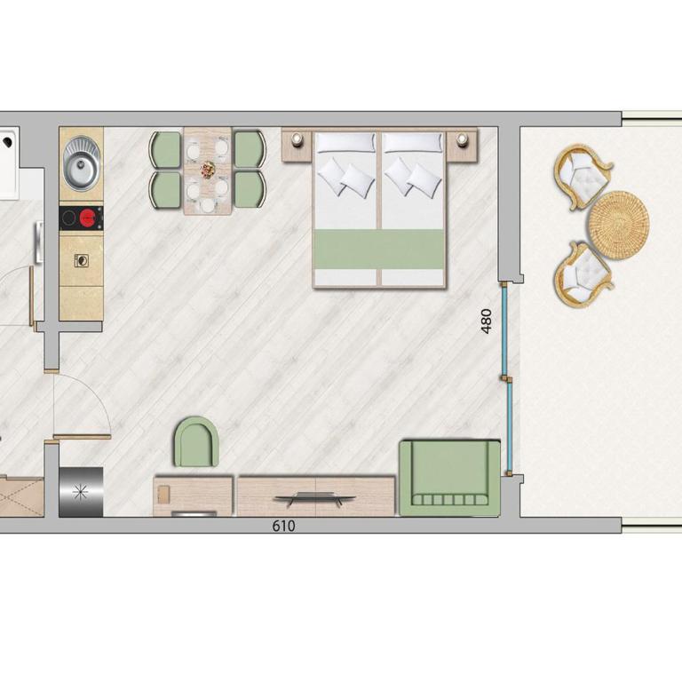 ApartHotel Belvedere Residence Becici Budva - Komfor Studio Apartman sa Terasom i Pogledom na More - 1