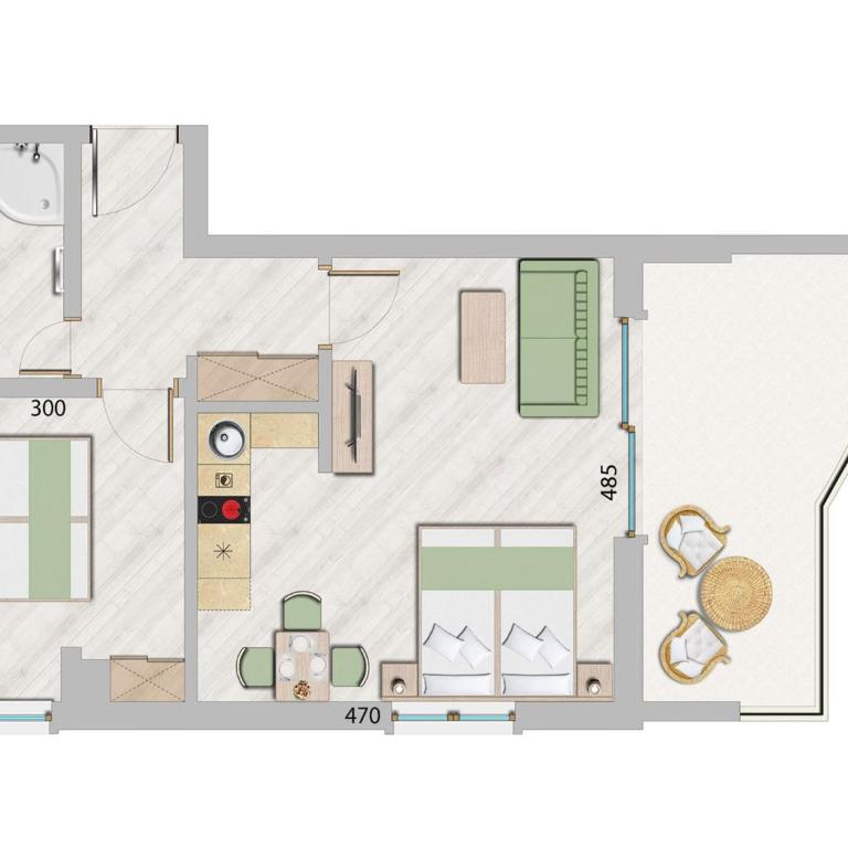 ApartHotel Belvedere Residence Becici Budva - Apartman sa 2 Spavaće Sobe i Terasom - 1