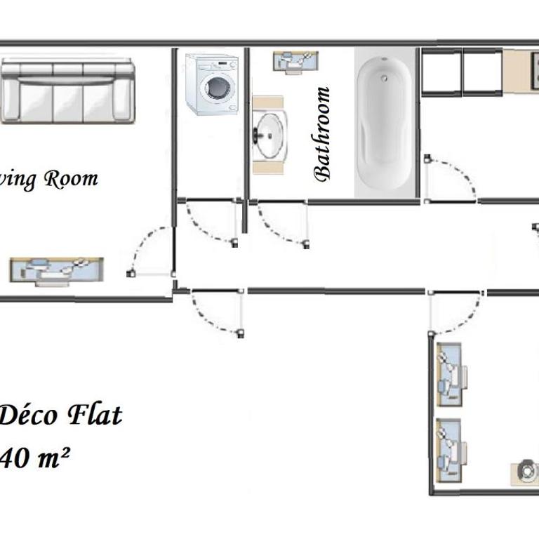 Nice Central Art Deco Flat 45 m² - Appartement - 13