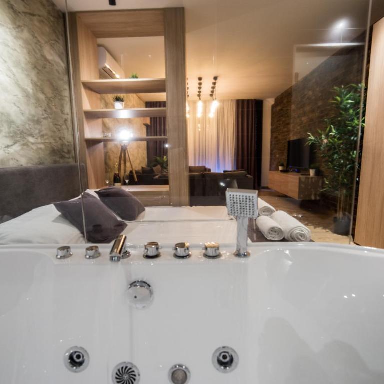 Empire Luxury Apartments - Deluks Dvokrevetna Soba sa Bračnim Krevetom i Đakuzijem - 13