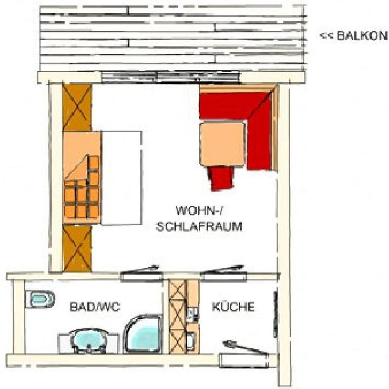 Apartment Gästehaus Luggau - Apartment mit 1 Schlafzimmer - 1