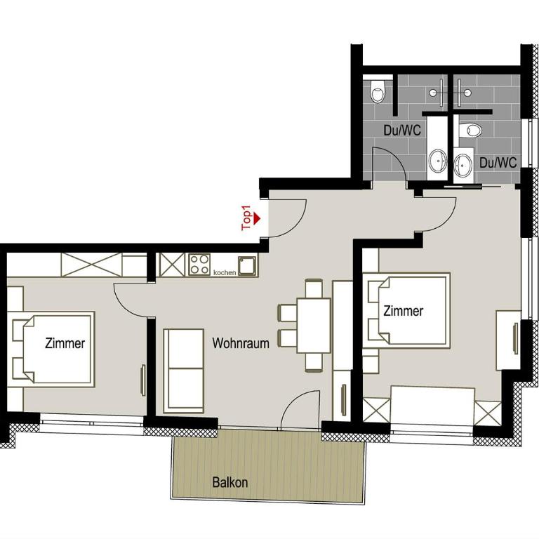 Biwak Appartements - Apartment mit Balkon - 10