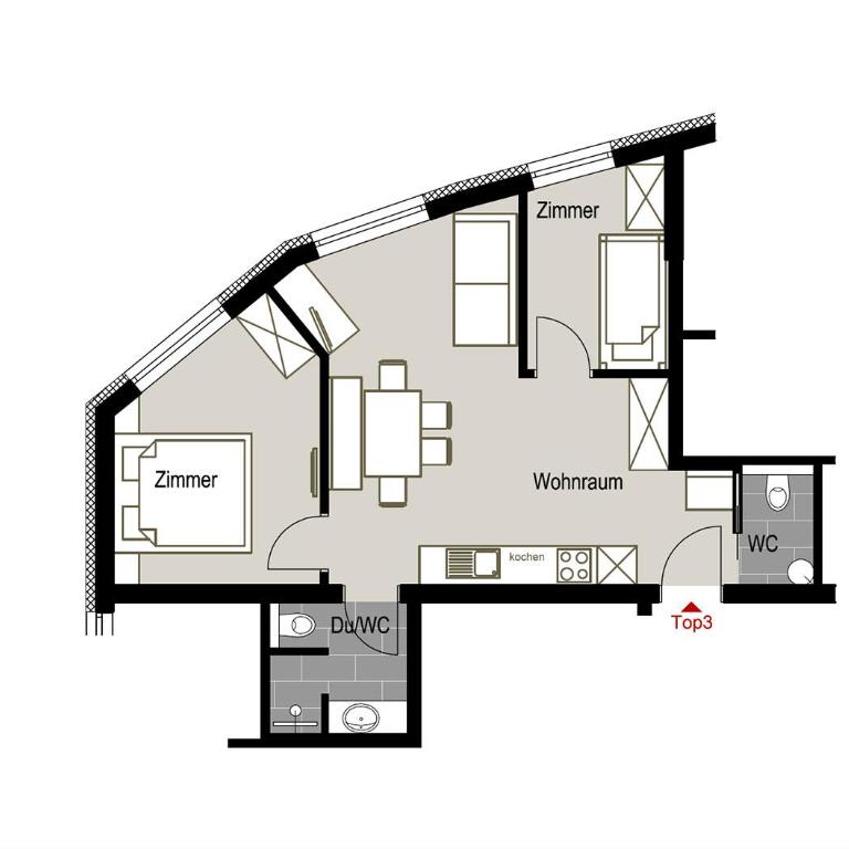 Biwak Appartements - Apartment mit 2 Schlafzimmern - 2
