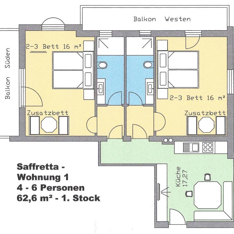 Saffretta Ferienwohnungen - Apartment mit 2 Schlafzimmern (4-6 Erwachsene) - 5