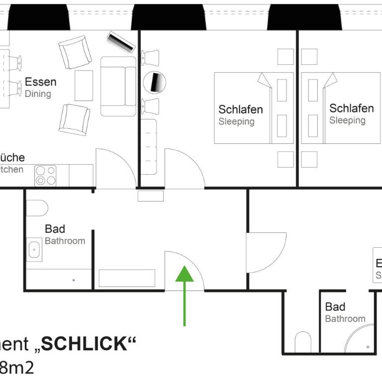 Appartements Greier - Apartment mit 2 Schlafzimmern - 1