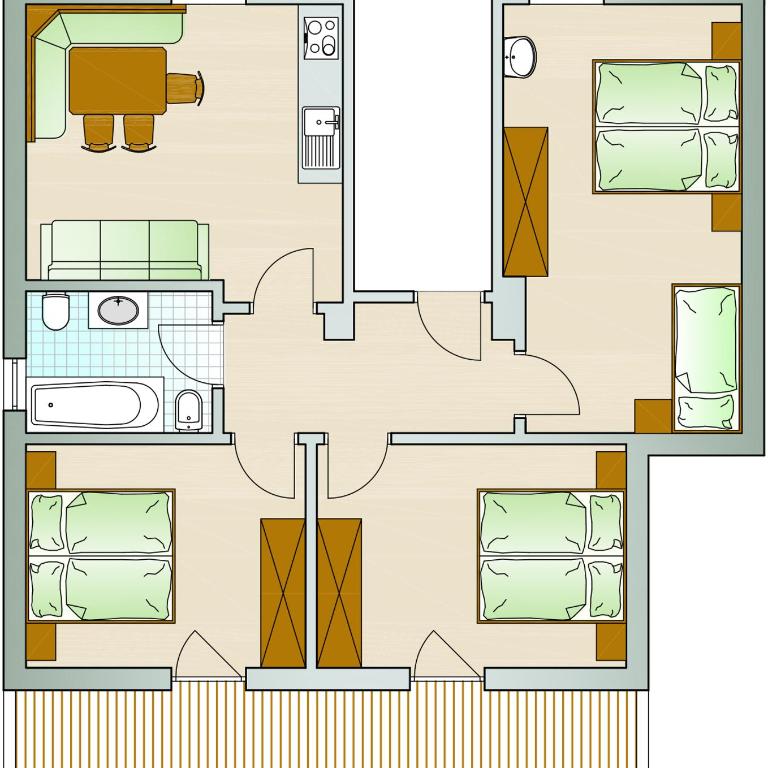 Col Dala Vara - Appartamento con 3 Camere da Letto e con Balcone - 1