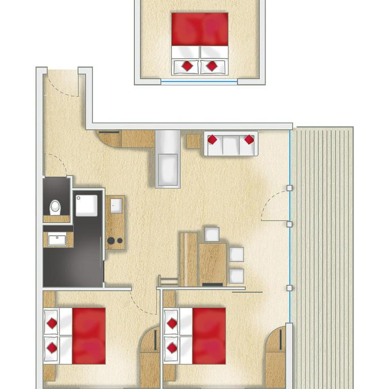 Alpinhotel Pacheiner - Apartment auf 2 Ebenen mit 3 Schlafzimmern, Balkon und Bergblick - 10