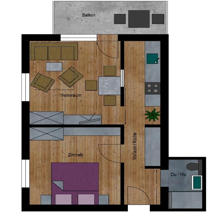 Hotel Garni Bergwelt - Apartment mit 1 Schlafzimmer (2 Erwachsene) - 5