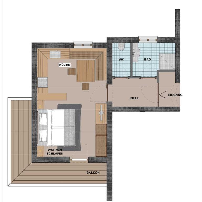 Ferienhaus Aurora - Studio Apartment with Balcony Type B - 5