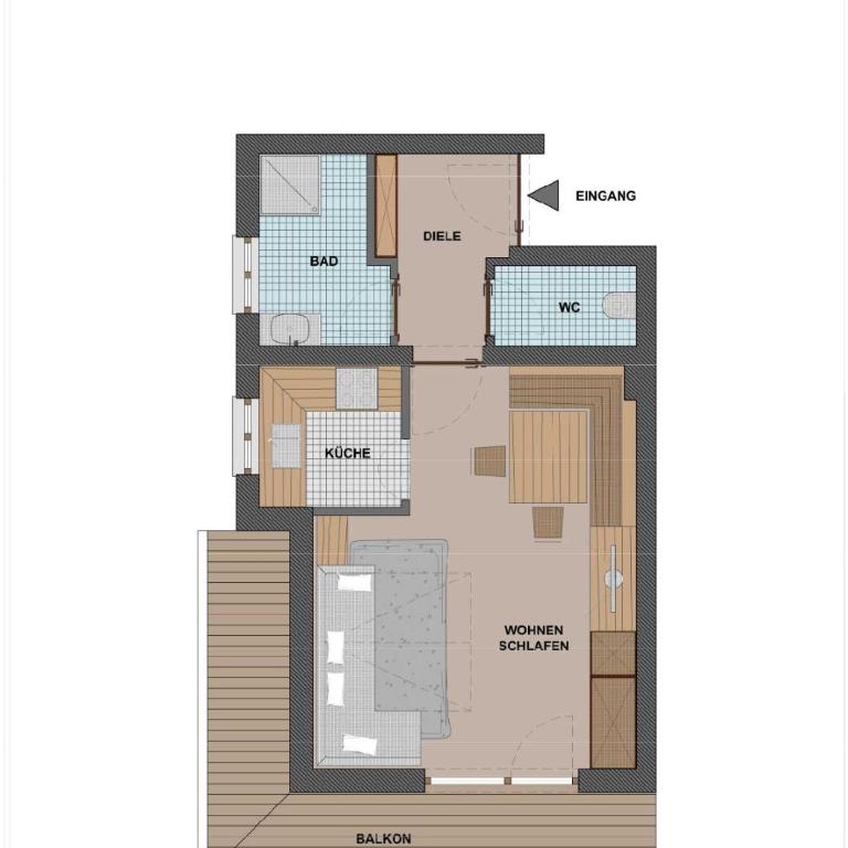 Ferienhaus Aurora - Studio Apartment with Balcony Type C - 7