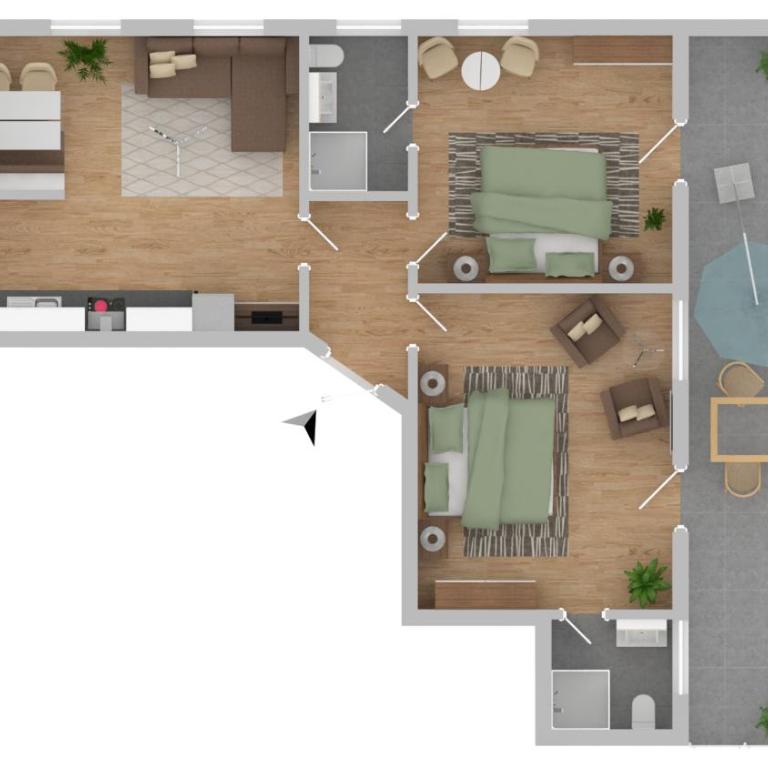 Appartement-Hotel-Allgayer - Apartment mit 2 Schlafzimmern - 5