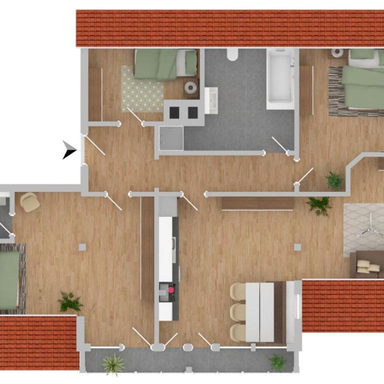 Appartement-Hotel-Allgayer - Apartment mit 3 Schlafzimmern - 4