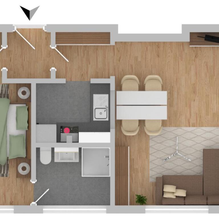Appartement-Hotel-Allgayer - Apartment mit 1 Schlafzimmer - 5