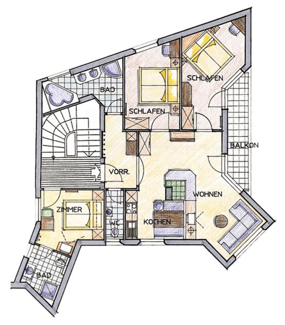 Apart Montanara - Apartment mit 3 Schlafzimmern - 2