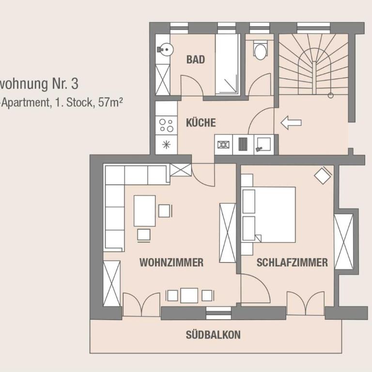 Landhaus Frenes Apartments - Apartment mit 1 Schlafzimmer - 4