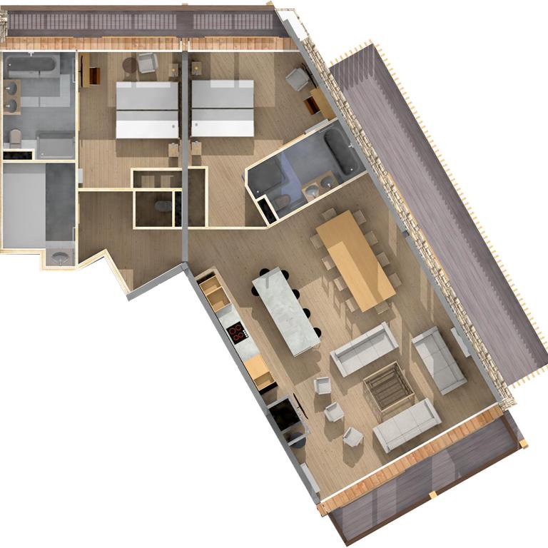 Hôtel Alparena & Spa - 4 étoiles - Appartement 2 Chambres avec Vue sur la Montagne - 2