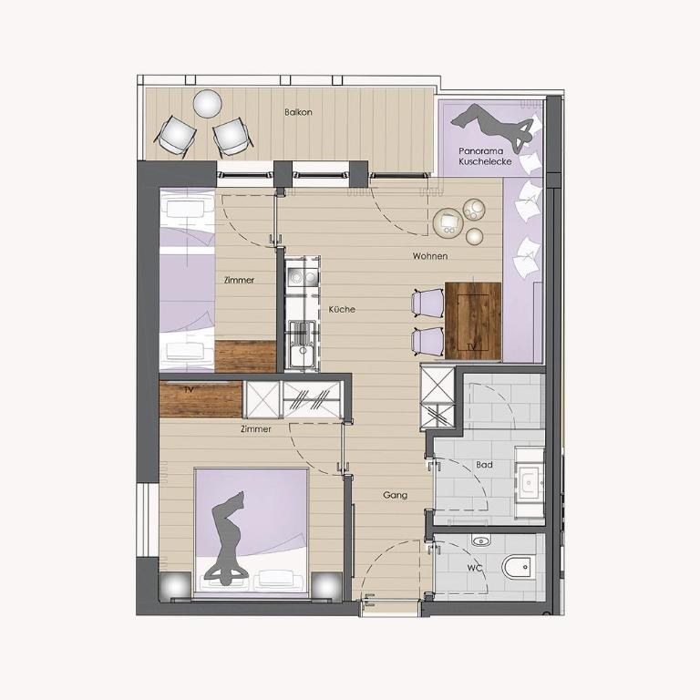 Platzhirsch Apart & Mayrhofen - Apartment mit Balkon - 17