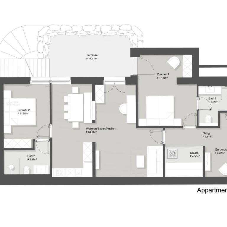 Fernsicht Alpen-Apartments - Superior Apartment mit Sauna - 1