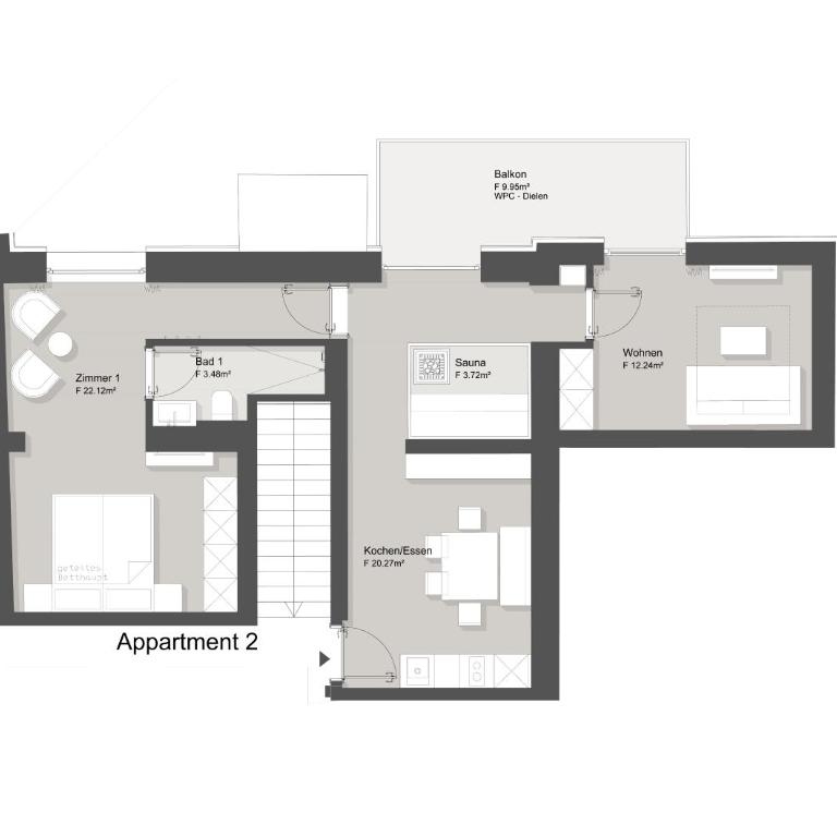 Fernsicht Alpen-Apartments - Apartment mit Sauna - 1