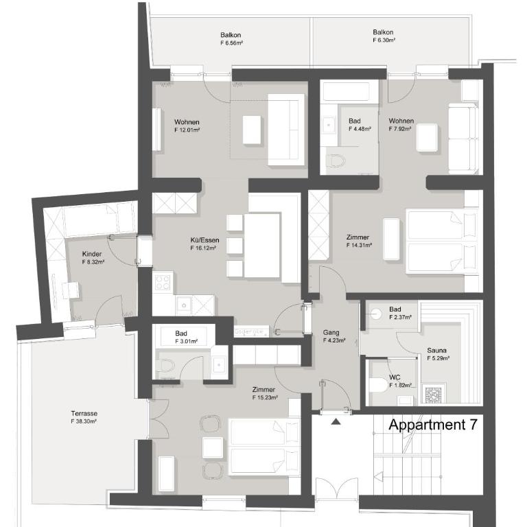 Fernsicht Alpen-Apartments - Superior Apartment mit Sauna - 1