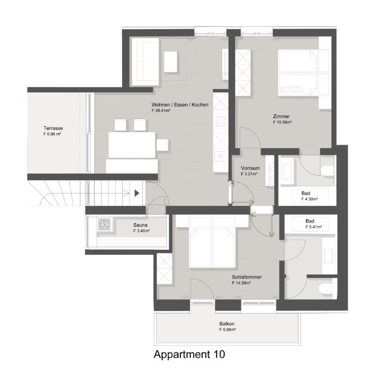 Fernsicht Alpen-Apartments - Superior Apartment mit Sauna - 1