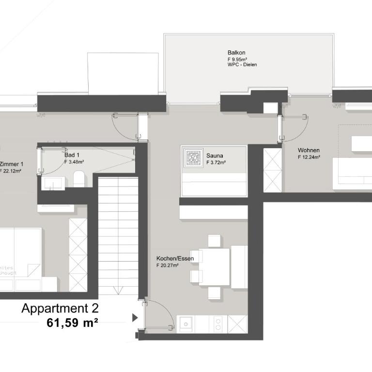 Fernsicht Alpen-Apartments - Apartment mit Sauna - 2